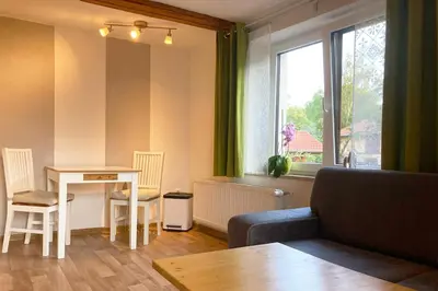 Ein Sitzbereich in der Unterkunft Ferienwohnung Alte Gärtnerei