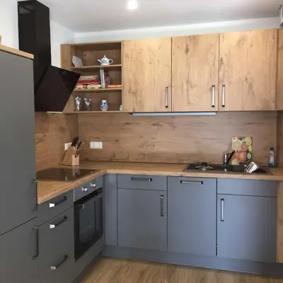 Küche/Küchenzeile in der Unterkunft Ferienwohnung 