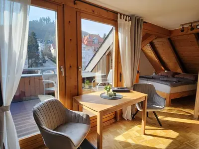 Ein Sitzbereich in der Unterkunft Appartment Berliner Platz