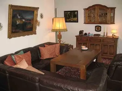 Ein Sitzbereich in der Unterkunft Ferienwohnung Harzburg-City
