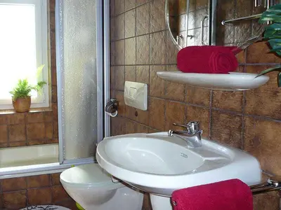Ein Badezimmer in der Unterkunft Ferienwohnungen Happe