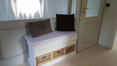 Ein Bett oder Betten in einem Zimmer der Unterkunft Ferienwohnung Villa Seyfried