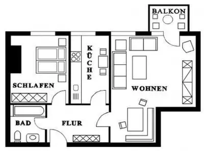 Grundriss der Unterkunft Ferienwohnung Residenz am Badepark Nikolaus
