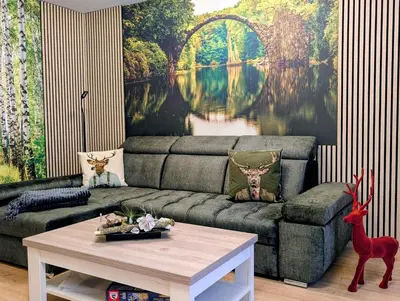 Ein Sitzbereich in der Unterkunft Ferienwohnung Forest Life