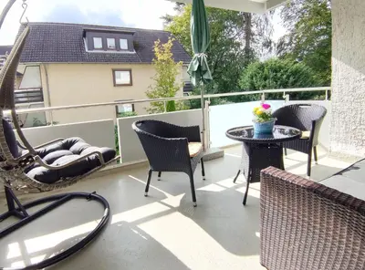 Ein Balkon oder eine Terrasse in der Unterkunft Ferienwohnung Harzidyll