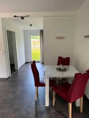 Ein Sitzbereich in der Unterkunft Ferienhaus Teufelsmauerblick