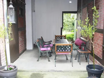 Ein Sitzbereich in der Unterkunft Apartment Gemütliche Wohnung in Wernigerode mit Garten und Grill by Interhome