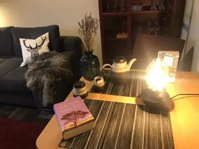 Ein Sitzbereich in der Unterkunft Apartment Wanderhöhle by Interhome
