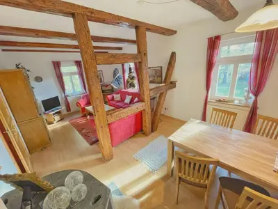 Ein Bett oder Betten in einem Zimmer der Unterkunft Apartment Appartement in Eggeröder Brunnen mit Grill- Garten und Terrasse by Interhome