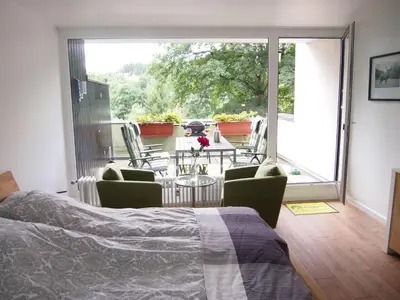 Ein Sitzbereich in der Unterkunft Apartment Harzgrün by Interhome