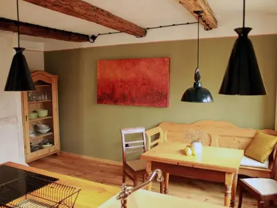 Ein Sitzbereich in der Unterkunft Holiday Home für 2 Personen - 2 Kinder ca- 70 m² in Quedlinburg- Harz - Unterharz by Interhome