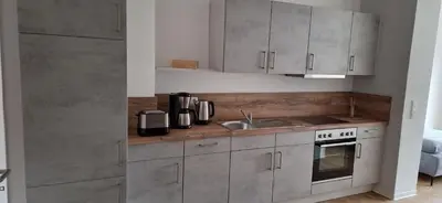 Küche/Küchenzeile in der Unterkunft Ferienwohnung unter der Hammwarte