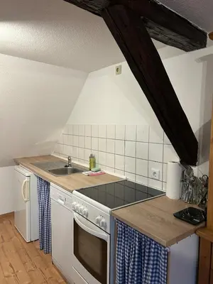 Küche/Küchenzeile in der Unterkunft Ferienwohnung Fachwerkstube