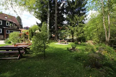 Ein Garten an der Unterkunft Harzperle II-Braunlage