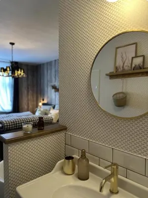 Ein Bett oder Betten in einem Zimmer der Unterkunft Cozy Chalet