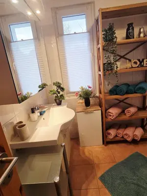 Ein Sitzbereich in der Unterkunft Ferienhaus am Tänntalbach