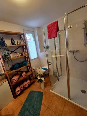 Ein Badezimmer in der Unterkunft Ferienhaus am Tänntalbach