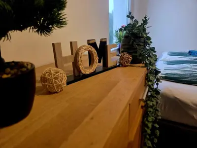 Ein Bett oder Betten in einem Zimmer der Unterkunft Ferienhaus am Tänntalbach