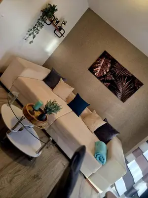 Ein Sitzbereich in der Unterkunft Ferienhaus am Tänntalbach