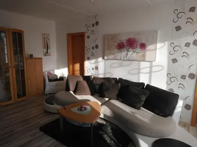 Ein Sitzbereich in der Unterkunft Ferienwohnung Hannah