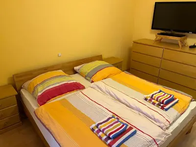 Ein Bett oder Betten in einem Zimmer der Unterkunft Bodetalapartment Thale