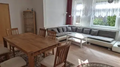 Ein Sitzbereich in der Unterkunft Steigerstube