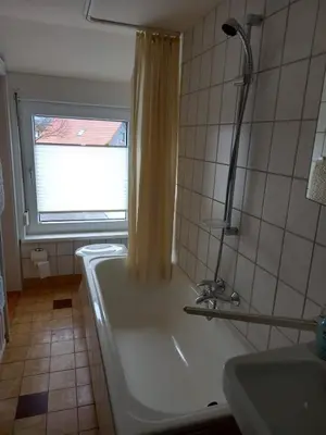 Ein Badezimmer in der Unterkunft Ferienwohnung nahe Goslar und am Harzrand