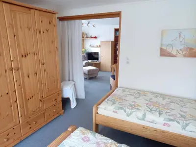 Ein Bett oder Betten in einem Zimmer der Unterkunft Ferienwohnung nahe Goslar und am Harzrand