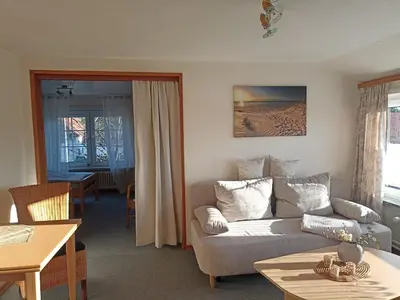 Ein Sitzbereich in der Unterkunft Ferienwohnung nahe Goslar und am Harzrand