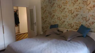 Ein Bett oder Betten in einem Zimmer der Unterkunft Ferienwohnung Höllenblick
