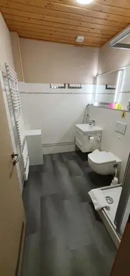 Ein Badezimmer in der Unterkunft Haus am Kurpark