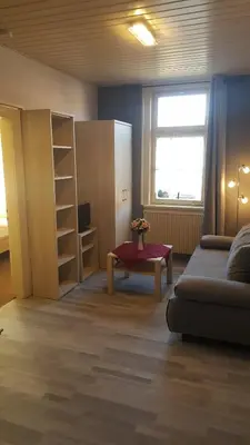 Ein Sitzbereich in der Unterkunft Haus am Kurpark