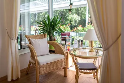 Ein Sitzbereich in der Unterkunft Ferienhaus Giesela ****