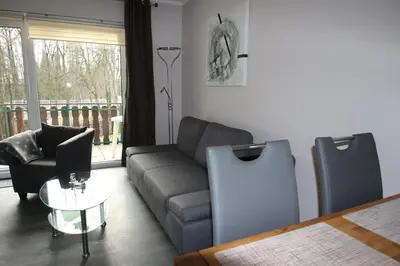 Ein Sitzbereich in der Unterkunft FeWo Kruse am Wurmberg