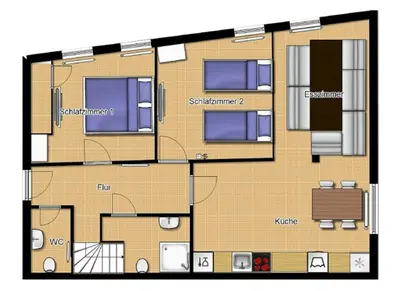 Grundriss der Unterkunft 