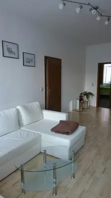 Ein Sitzbereich in der Unterkunft Ferienwohnung am Markt
