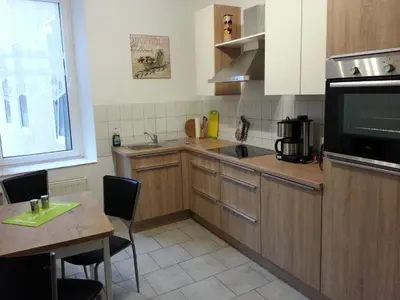 Küche/Küchenzeile in der Unterkunft Ferienwohnung am Markt