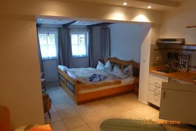 Ein Bett oder Betten in einem Zimmer der Unterkunft Harz Stolberg Ferienwohnung