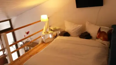 Ein Bett oder Betten in einem Zimmer der Unterkunft Ferienwohnung Felix Braunlage