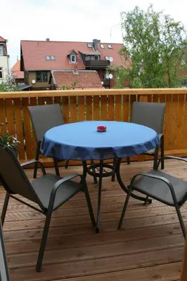 Ein Balkon oder eine Terrasse in der Unterkunft Apartments Altstadtoase