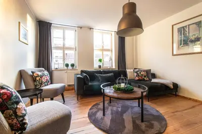 Ein Sitzbereich in der Unterkunft Apartmenthaus Mathilde