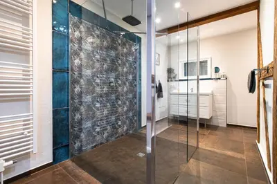 Ein Badezimmer in der Unterkunft Apartmenthaus Mathilde