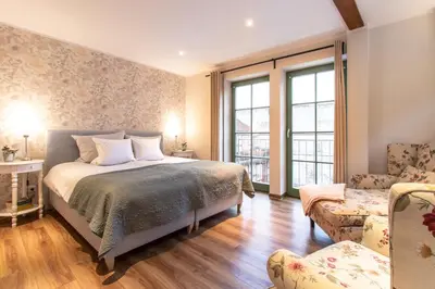 Ein Bett oder Betten in einem Zimmer der Unterkunft Apartmenthaus Mathilde