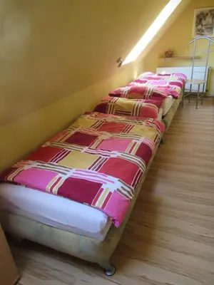 Ein Bett oder Betten in einem Zimmer der Unterkunft Ferienwohnung Sommer