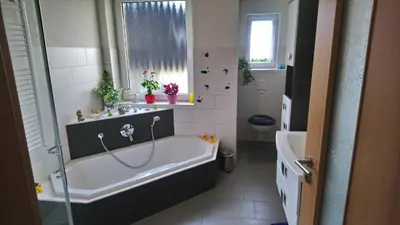 Ein Badezimmer in der Unterkunft Jürgen Ferienwohnung