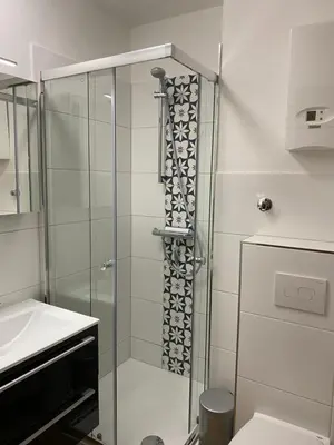Ein Badezimmer in der Unterkunft Ferienwohnung Schneewittchen