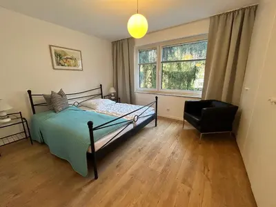 Ein Bett oder Betten in einem Zimmer der Unterkunft Ferienwohnung Hudewusch
