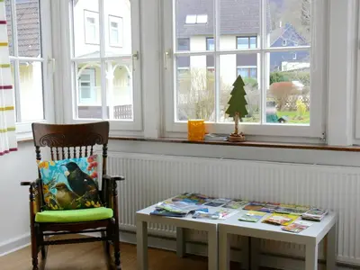 Ein Sitzbereich in der Unterkunft Ferienwohnung Siegers