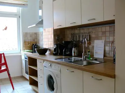 Küche/Küchenzeile in der Unterkunft Ferienwohnung Siegers