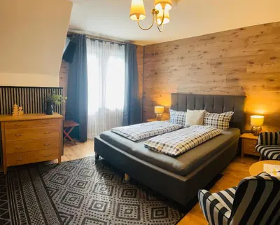 Ein Bett oder Betten in einem Zimmer der Unterkunft Pension Trautheim - Am Stadtpark